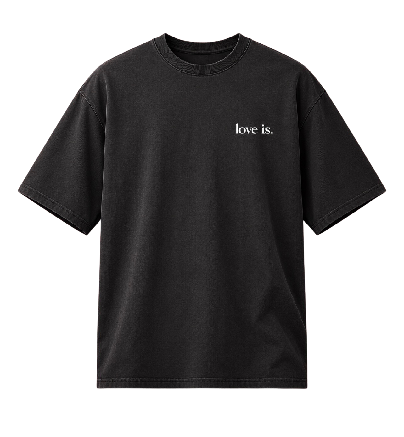 love is. Patience Kindness Faith Oversized Faded T-Shirt | Christian Streetwear