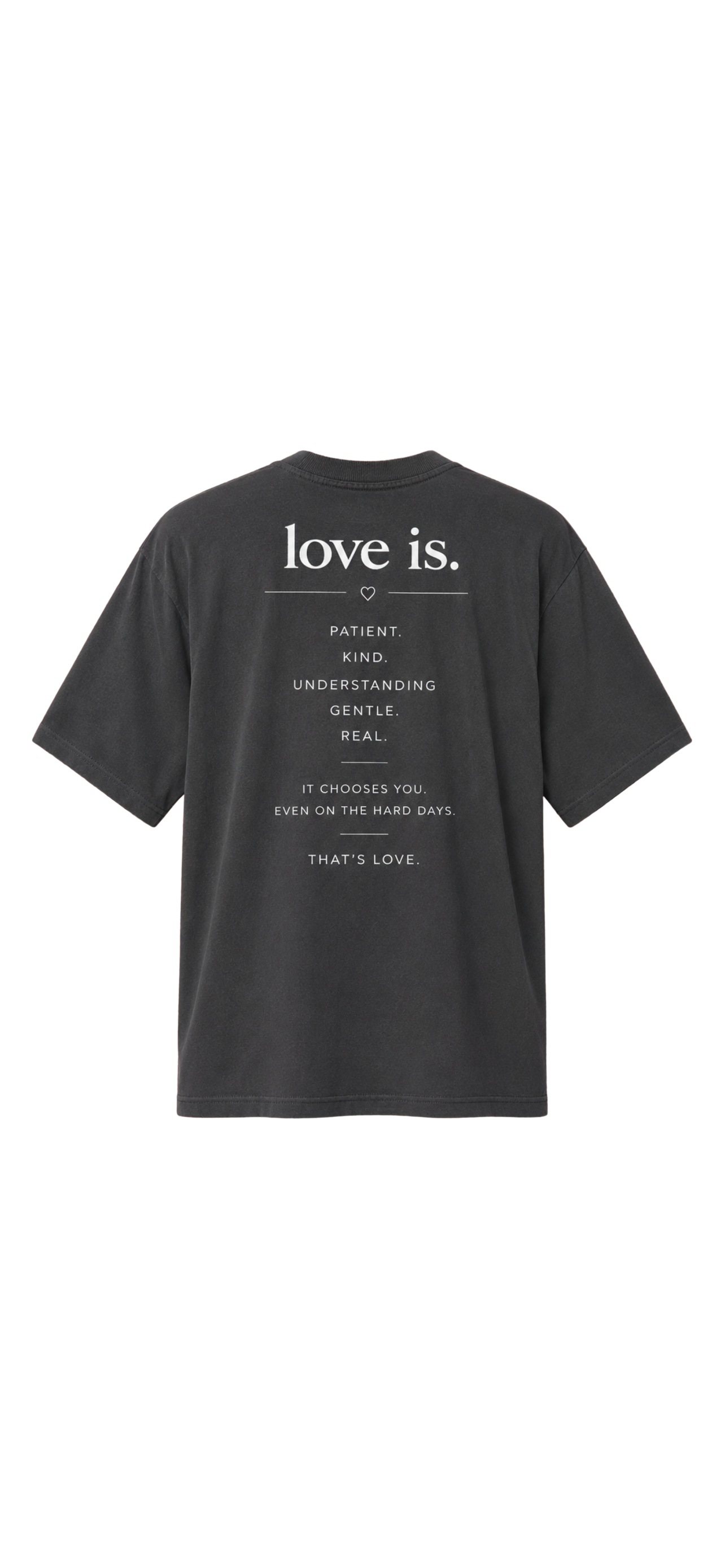love is. Patience Kindness Faith Oversized Faded T-Shirt | Christian Streetwear