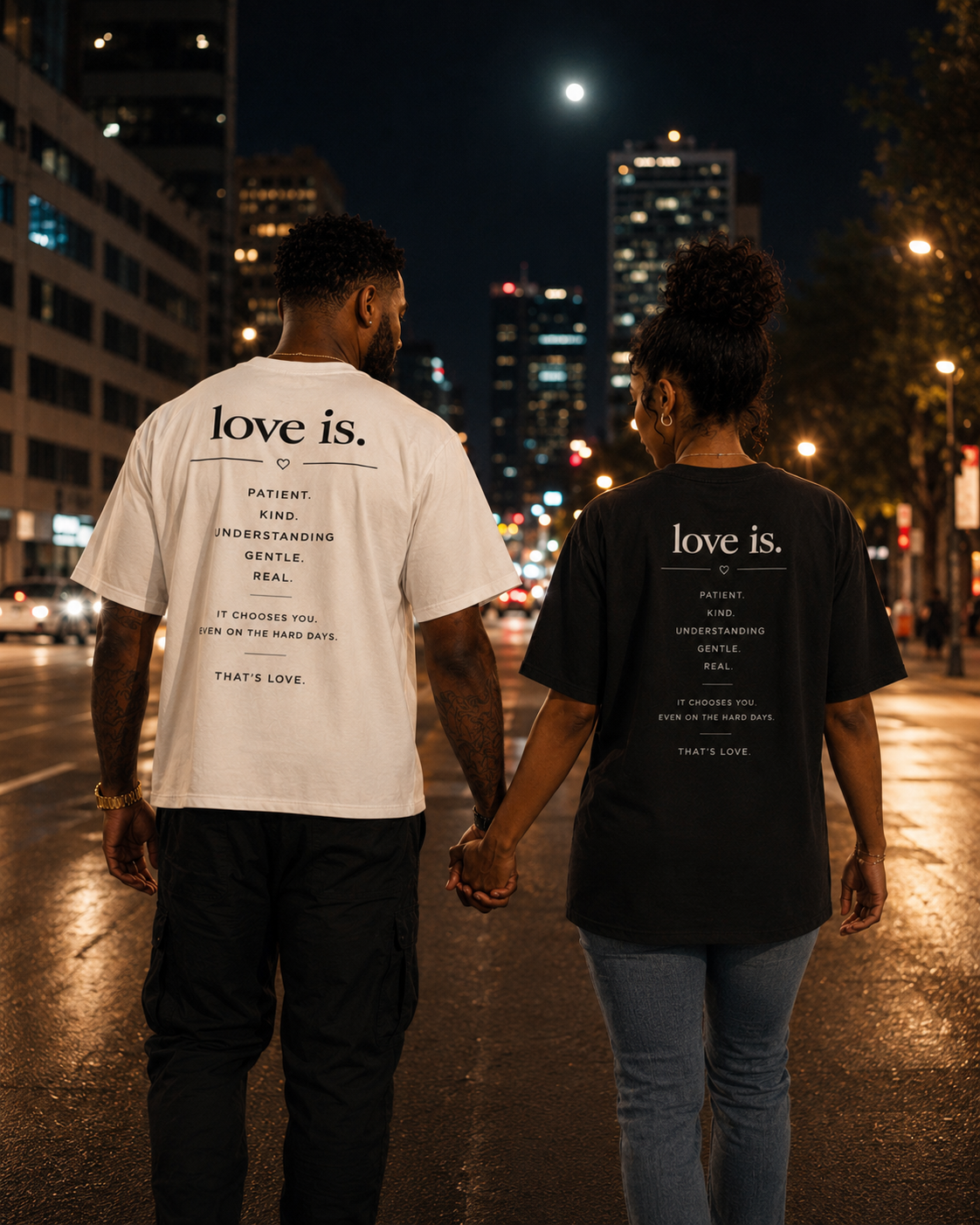 love is. Patience Kindness Faith Oversized Faded T-Shirt | Christian Streetwear